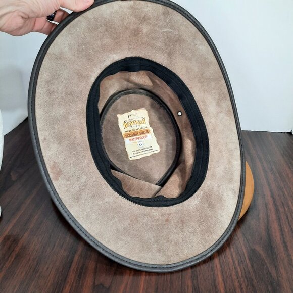 Barmah Squashy Suede Hat Size Large Kangaroo Brown Outback Australia Waterproof - Picture 11 of 12